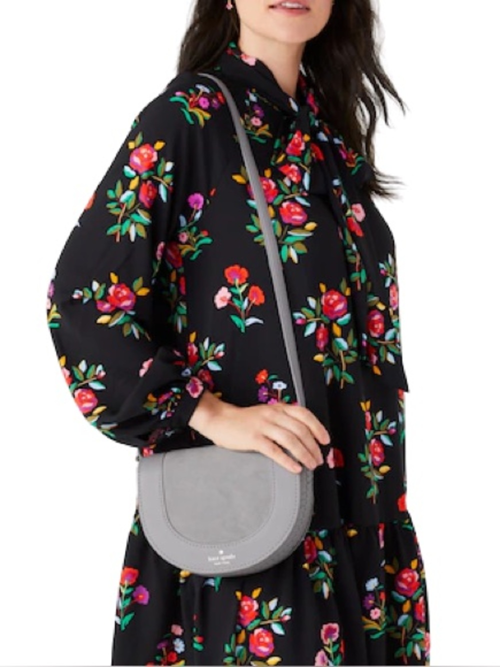 NWT Kate Spade ♠️ New York Luna Crescent Silhouette Leather/Suede crossbody $379 - Picture 2 of 14